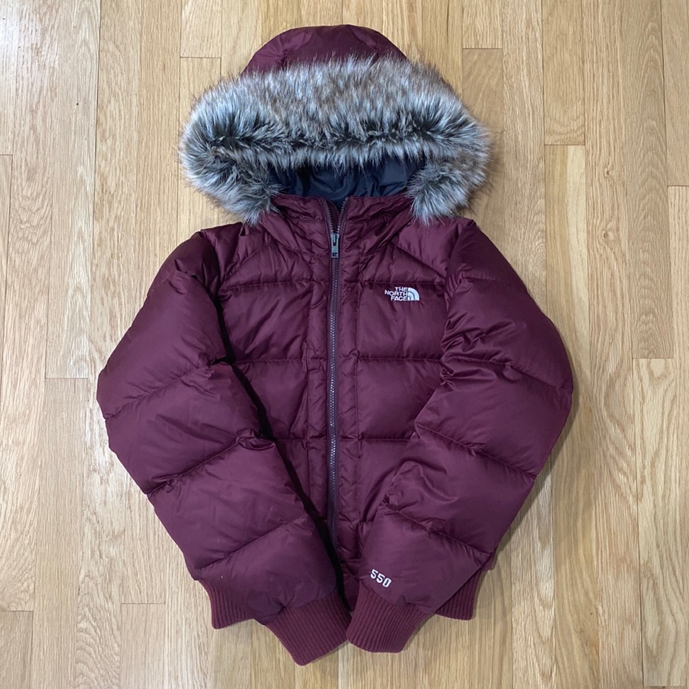 North Face 550 Down Cropped Fur Hood Winter Jacket